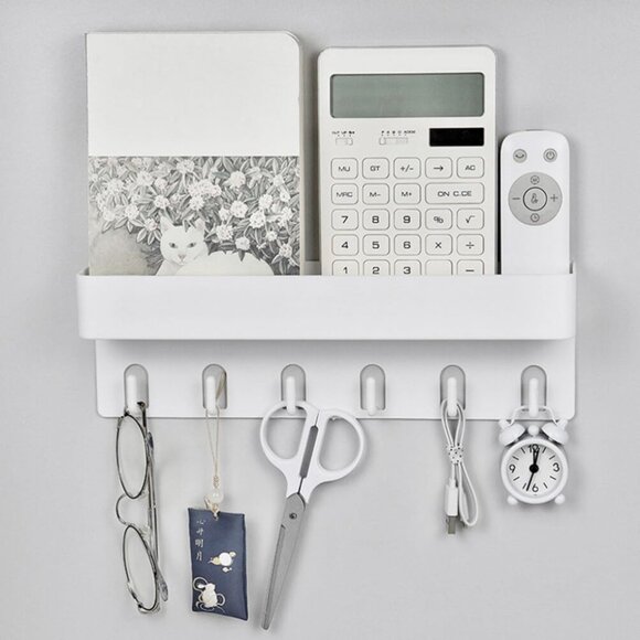 Key Rack Mail Holder Shelf White - Picture 3 of 8